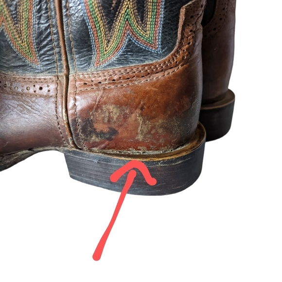 Twisted X Buckaroo Roper Style Two Tone Leather Cowboy Western Boots Size 9D - Picture 10 of 13